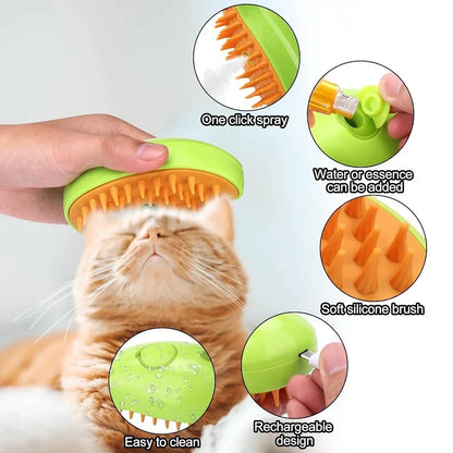 Electric Spray Brush for pets, Best electric brush for dogs and cats, Electric grooming brush for cats, Electric brush for detangling pet fur, Pet grooming spray brush, Dog and cat electric spray brush, Safe electric brush for pets, Electric pet fur brush with water spray, Automatic pet grooming brush with spray, Electric detangling brush for dogs