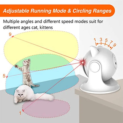 Automatic cat laser toy, Interactive laser toy for cats, Rechargeable cat laser toy, Quiet automatic laser toy for cats, Laser pointer for cats with random movement, USB laser cat toy, Pet-safe laser toy for cats